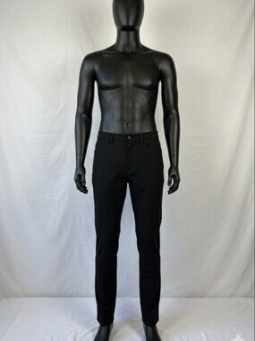 Perry Ellis Stretch Slim Fit Men's Dressy 5-Pocket Pants,Color Black, Size 34